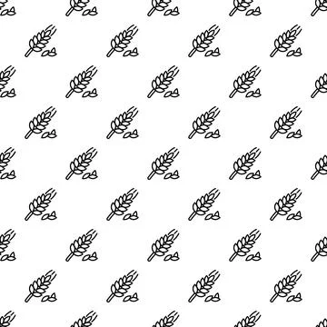 Wheat grain cereal seamless pattern agriculture background Illustrazione stock