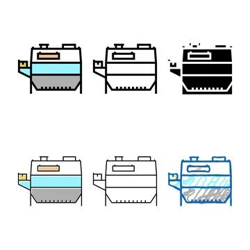 Wheat grain cleaning machine color icon series vector Stock Illustration