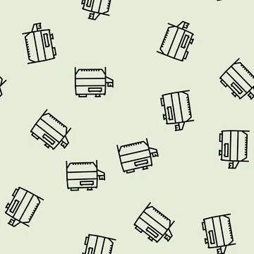 Wheat grain cleaning machine line seamless pattern Stock Illustration