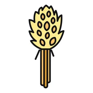 Wheat grain ear icon highlighting spikelet agriculture Stock Illustration