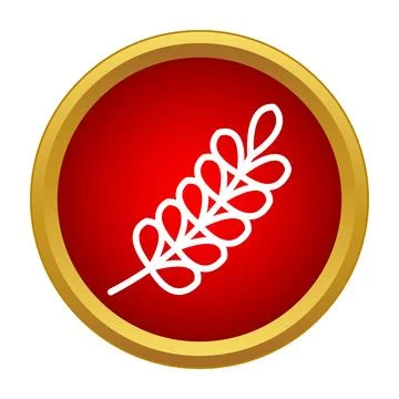 Wheat grain ear icon in red circle Stock Illustration