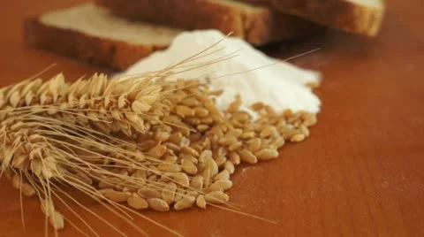 Wheat Grain Flour Bread Dolly Shot Stock Footage 11626635