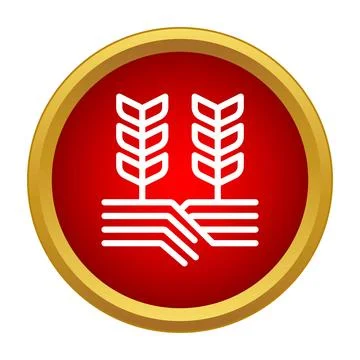 Wheat grain growing icon symbolizing agriculture and farming Stock Illustration