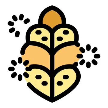 Wheat grain is growing, surrounded by rotating circles, symbolizing growth, p Ilustración de archivo