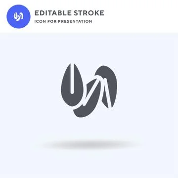 Wheat Grain icon vector, filled flat sign, solid pictogram isolated on white Stock Illustration