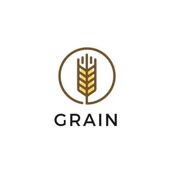 Wheat grain icon vector logo design Stock Illustration