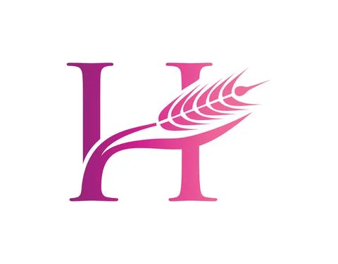 Wheat Grain Initial Letter H Stock Illustration