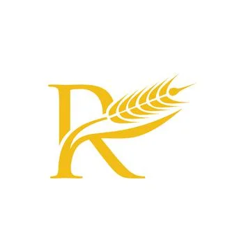 Wheat Grain Initial Letter R Stock Illustration