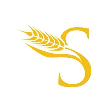 Wheat Grain Initial Letter S Illustrazione stock