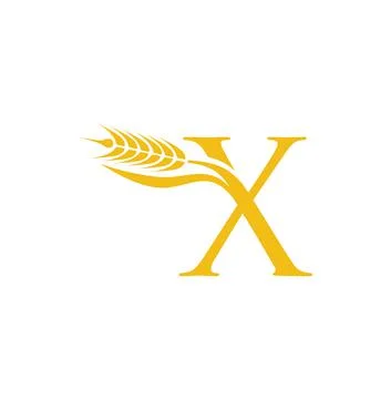 Wheat Grain Initial Letter X Stock Illustration