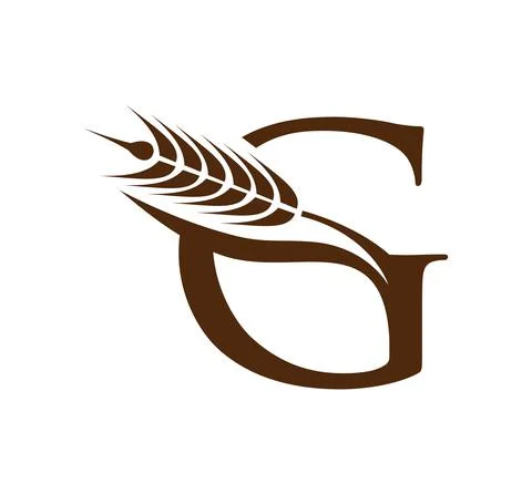 Wheat Grain Initial Logo Letter G Stock Illustration