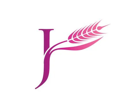 Wheat Grain Initial Logo Letter J Stock Illustration