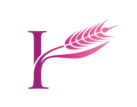 Wheat Grain Initial Logo Letter I Stock Illustration