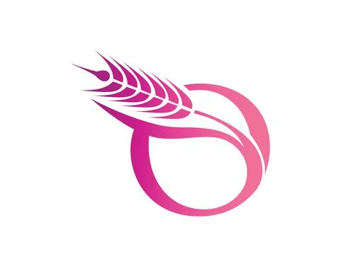 Wheat Grain Initial Logo Letter O Stock-Illustration