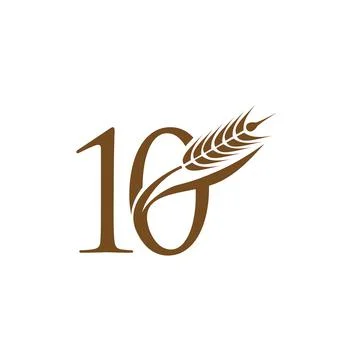Wheat Grain Initial Number 10 Illustrazione stock