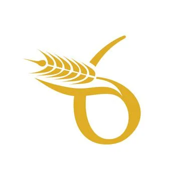 Wheat Grain Initial Number 6 Stock Illustration