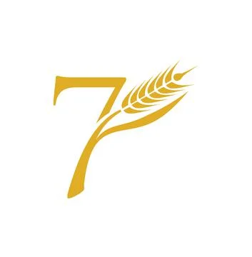Wheat Grain Initial Number 7 Stock Illustration