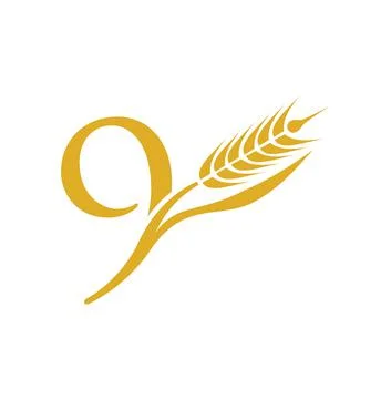 Wheat Grain Initial Number 9 Stock Illustration