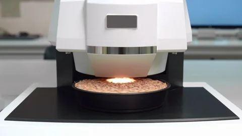 Wheat grain NIR analyzing process | Grain quality testing lab. Stock Footage 112635542