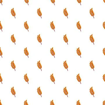 Wheat grain repeating pattern on white background Stock Illustration