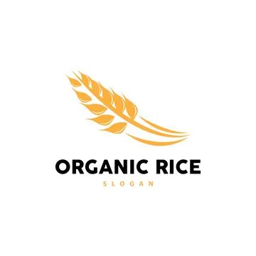 Wheat Grain Rice Logo, Simple Design Organic Vector Illustration Icon Templat Stock Illustration