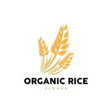 Wheat Grain Rice Logo, Simple Design Organic Vector Illustration Icon Templat Stock Illustration