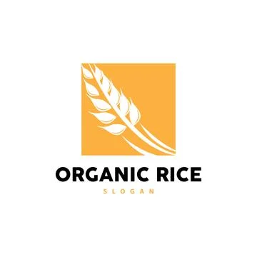 Wheat Grain Rice Logo, Simple Design Organic Vector Illustration Icon Templat Stock Illustration