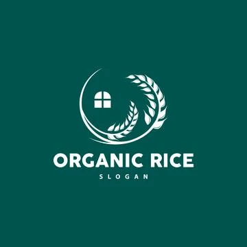 Wheat Grain Rice Logo, Simple Design Organic Vector Illustration Icon Templat Stock Illustration