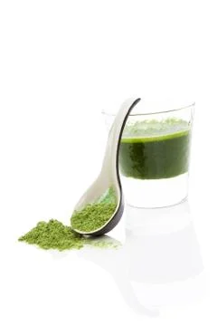 Wheat grass drink. Stock Photos