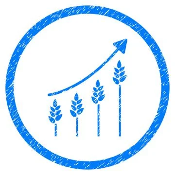 Wheat Growing Chart Rounded Grainy Icon Illustrazione stock