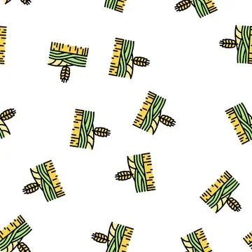 Wheat growth field vector seamless pattern Stock Illustration