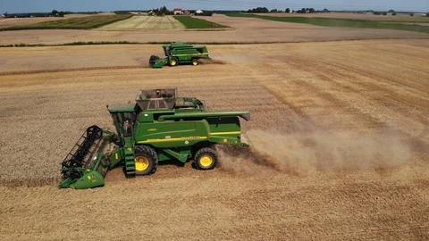 Wheat Harvest  Stock Footage 93390311