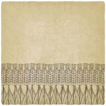 Wheat harvest old background Illustrazione stock