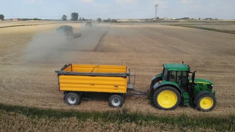 Wheat Harvest In Poland Stock Footage 93428537