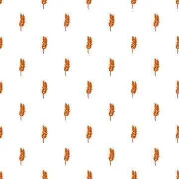 Wheat harvest repeating pattern with cereal ears Stock Illustration