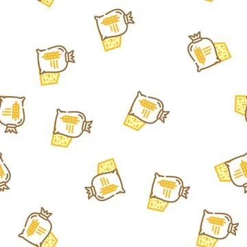 Wheat harvest vector seamless pattern Stock Illustration