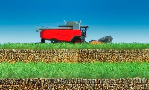 Wheat harvester Stock Illustration
