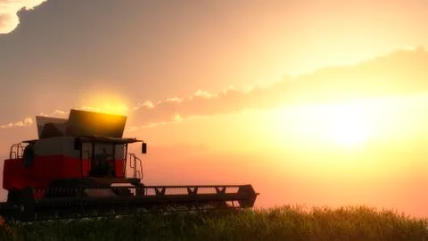 Wheat harvester Stock Illustration