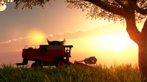 Wheat harvester Stock Illustration