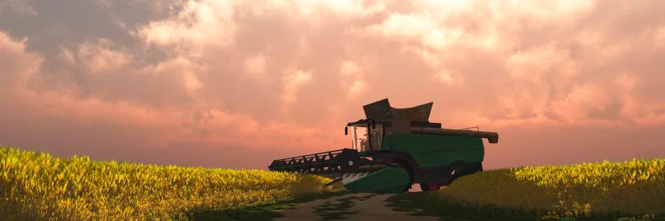 Wheat harvester Stock Illustration