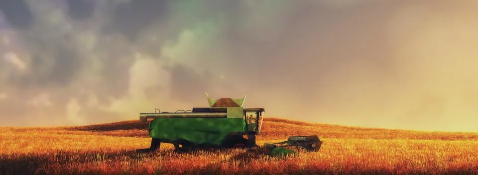 Wheat harvester Stock Illustration
