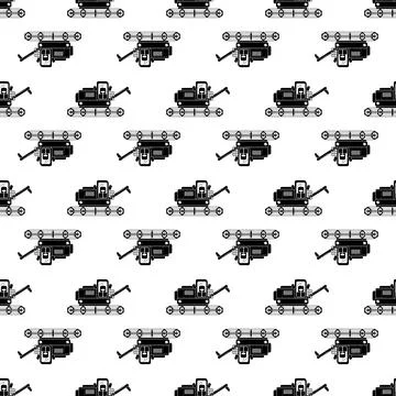 Wheat harvester pattern seamless vector イラスト素材