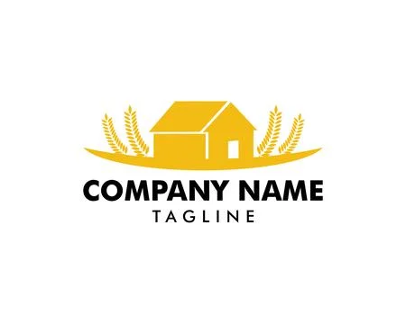Wheat House Logo Template Design Vector Stock Illustration
