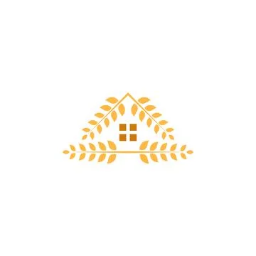 Wheat house, wheat farm. Vector icon template Stock Illustration