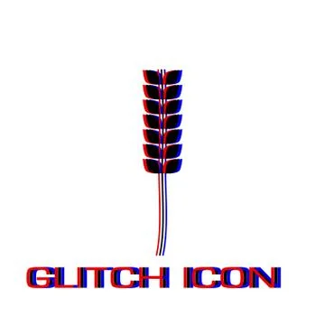 Wheat icon flat. Stock Illustration