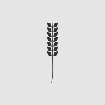 Wheat icon flat. Stock Illustration