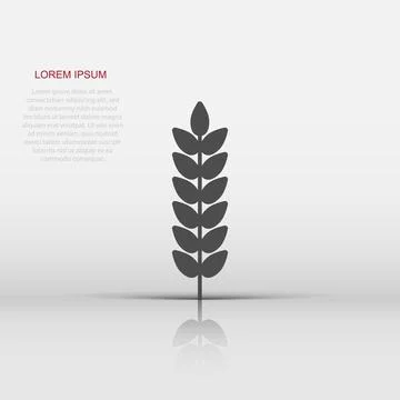 Wheat icon in flat style. Barley vector illustration on white isolated back.. Stock Illustration