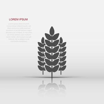 Wheat icon in flat style. Barley vector illustration on white isolated back.. Stock Illustration