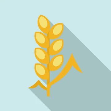 Wheat icon, flat style Stock Illustration