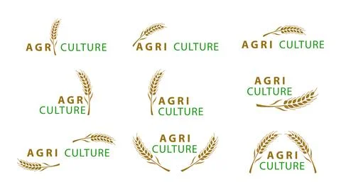 Wheat icon set logo Stock Illustration